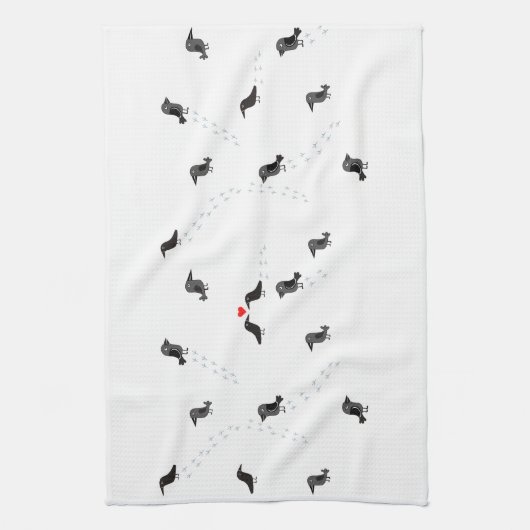 雪カラス キッチンタオル (縦)