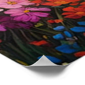 雪カラフル山の下のオアシス ポスター (角)