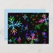 雪カラフル片のクリスマスパターンはがき シーズンポストカード (正面/裏面)
