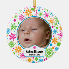 雪カラフル片オーナメント セラミックオーナメント