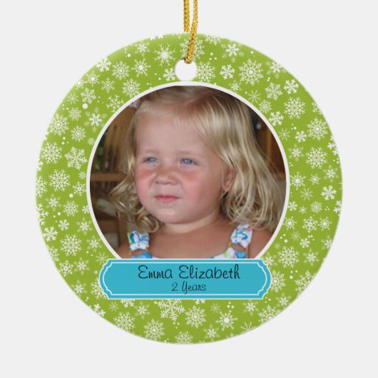 雪カラフル片オーナメント セラミックオーナメント (正面)