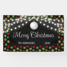 雪カラフル片ストリングライトブラッククリスマス