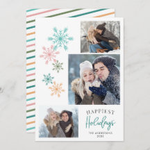 雪カラフル片フォトティール（緑がかった色）最高の休日