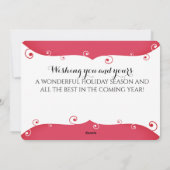 雪カラフル片ワイングラスのクリスマスカード シーズンカード (裏面)