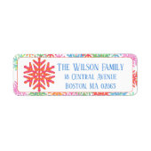 雪カラフル片差出人住所ラベル ラベル (正面)