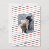 雪カラフル片4枚の写真で最も幸せな休日 シーズンカード (裏面)