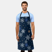 雪カラフル片 エプロン (着用した状態)