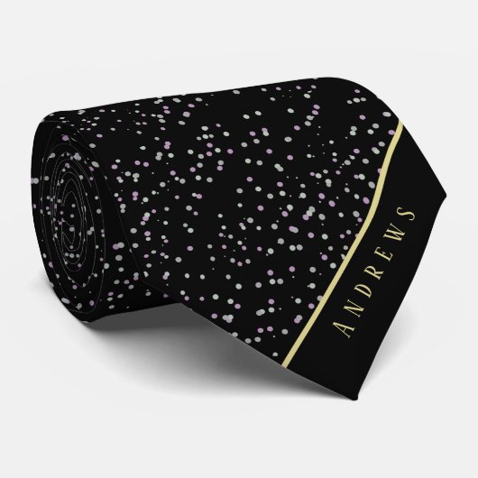 雪カラフル降りのブパーソナライズされたラックスクリスマス ネクタイ (ロール)