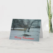 雪カードのメリークリスマスディスクゴルフゴール シーズンカード (正面)