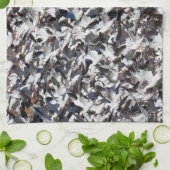 雪ガチョウが吹き飛ぶ キッチンタオル (折り畳み)