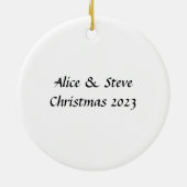 雪キスカップルのクリスマスセラミックオーナメント セラミックオーナメント (裏面)