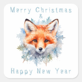 雪キツネとクリスマス スクエアシール