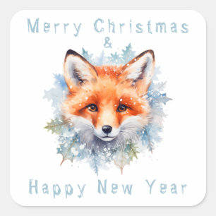 雪キツネとクリスマス スクエアシール