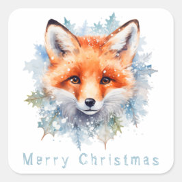 雪キツネとクリスマス スクエアシール
