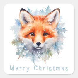 雪キツネとクリスマス スクエアシール