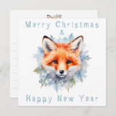 雪キツネとクリスマス 招待状 (正面/裏面)