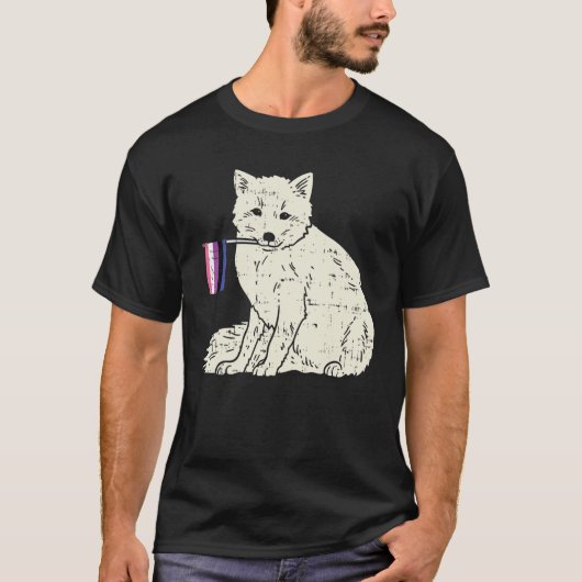 雪キツネGenderfluidフラグプライド非バイナリLGBTQ A Tシャツ (正面)