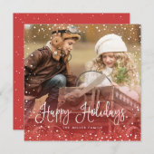 雪クリスマススクリプトフォトスクエア シーズンカード (正面/裏面)