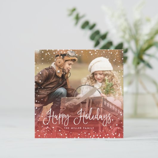 雪クリスマススクリプトフォトスクエア シーズンカード (スタンド正面)