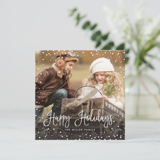 雪クリスマススクリプトフォトスクエア シーズンカード (スタンド正面)