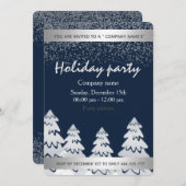 雪クリスマスツリーの休日のパーティ企業のー 招待状 (正面/裏面)