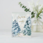 雪クリスマスツリーホリデー シーズンポストカード (スタンド正面)
