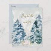 雪クリスマスツリーホリデー シーズンポストカード (正面/裏面)