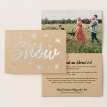 雪クリスマスホリデーフォイルカード