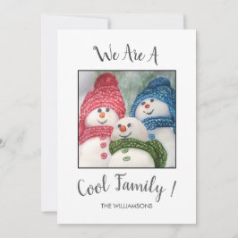雪クール家族クリスマスカード シーズンカード