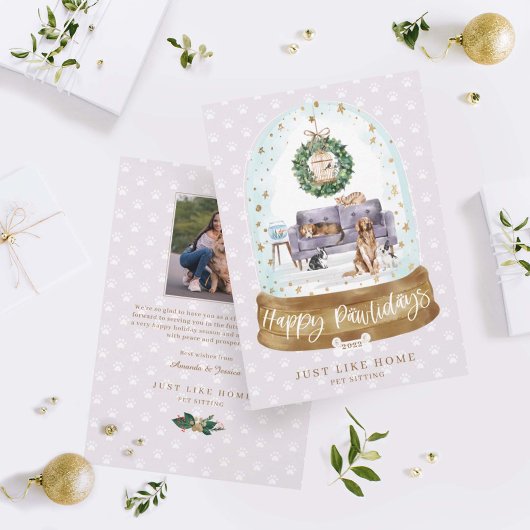 雪グローブパープルソフソフホームペットシッティングビジネス シーズンカード