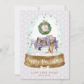 雪グローブパープルソフソフホームペットシッティングビジネス シーズンカード (正面)