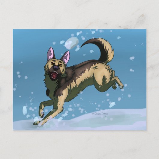 雪ゲームのカード ポストカード (正面)