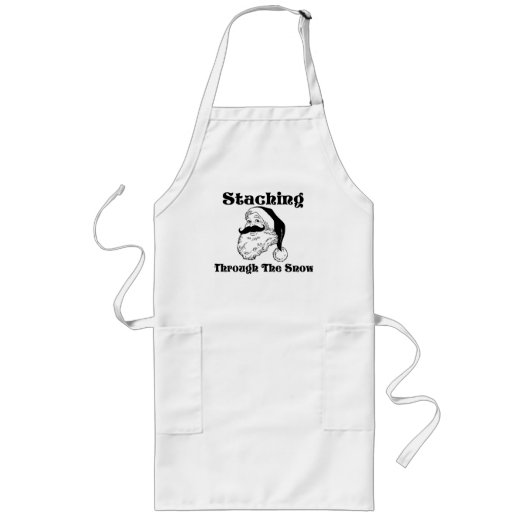 雪サンタを通したStaching ロングエプロン (正面)