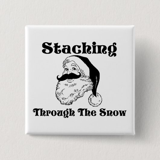 雪サンタを通したStaching 缶バッジ (正面)