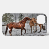 雪シリーズの気鋭の馬 Case-Mate iPhoneケース (裏面 (横))
