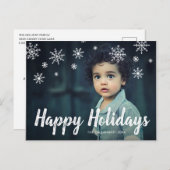 雪シンプル片の写真モダン シーズンポストカード (正面/裏面)