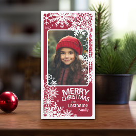 雪シンプル結晶Vertical Photo - Merry Christmas シーズンカード