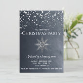 雪シンプル雪の雪片企業のパーティー 招待状 (スタンド正面)