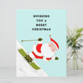 雪スキーおもしろいホリデークリスマスカード シーズンカード (スタンド正面)