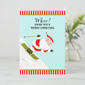 雪スキーおもしろいホリデークリスマスカード シーズンカード (スタンド正面)