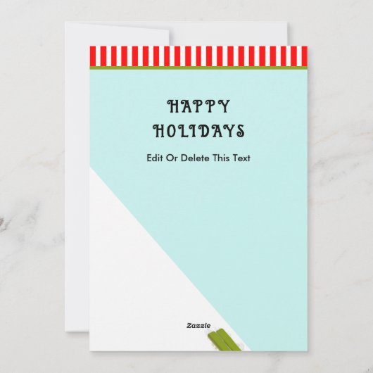 雪スキーおもしろいホリデークリスマスカード シーズンカード (裏面)