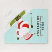 雪スキーのスキーヤーホリデーギフトjigsawパズル ジグソーパズル (横)