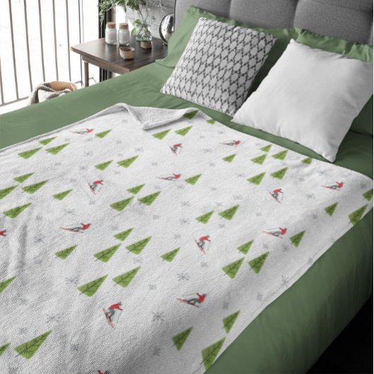 雪スキー場 フリースブランケット