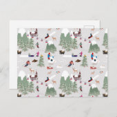 雪スキー山スキー場風景 シーズンポストカード (正面/裏面)