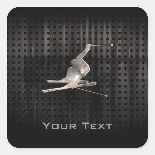 雪スキー;クール黒 スクエアシール (正面)