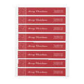 雪スターズレッドメリークリスマスホリデー ラップアラウンドラベル (シート)