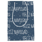 雪スペインのの上でクリスマスを祝う ミディアムペーパーバッグ (正面)