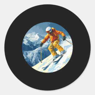 雪スポーツ愛好家のための冬の雪の山々と ラウンドシール