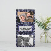 雪ゾンビ咬合暗い背景写真の追加フォトカード シーズンカード (スタンド正面)