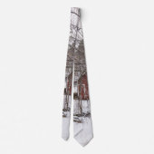 雪タイの赤い納屋 ネクタイ (裏面)